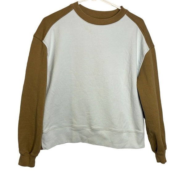Everlane Track Oversized Crewneck Color-block Sweatshirt Size XS - Picture 1 of 9